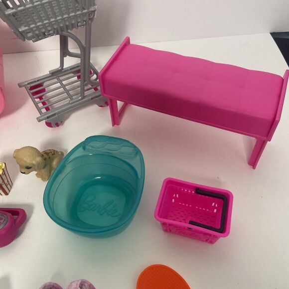 Barbie Miscellaneous Items Clothes Boots Hat Furniture Backpack Shopping Cart - Picture 6 of 8